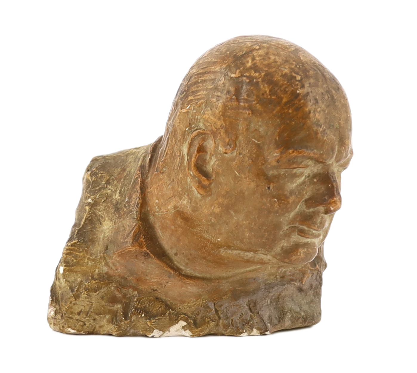 Churchill, Winston S. (1874-1965) - A plaster maquette for Head of Sir Winston Churchill by Oscar Nemon (1906-1985), with brown patination